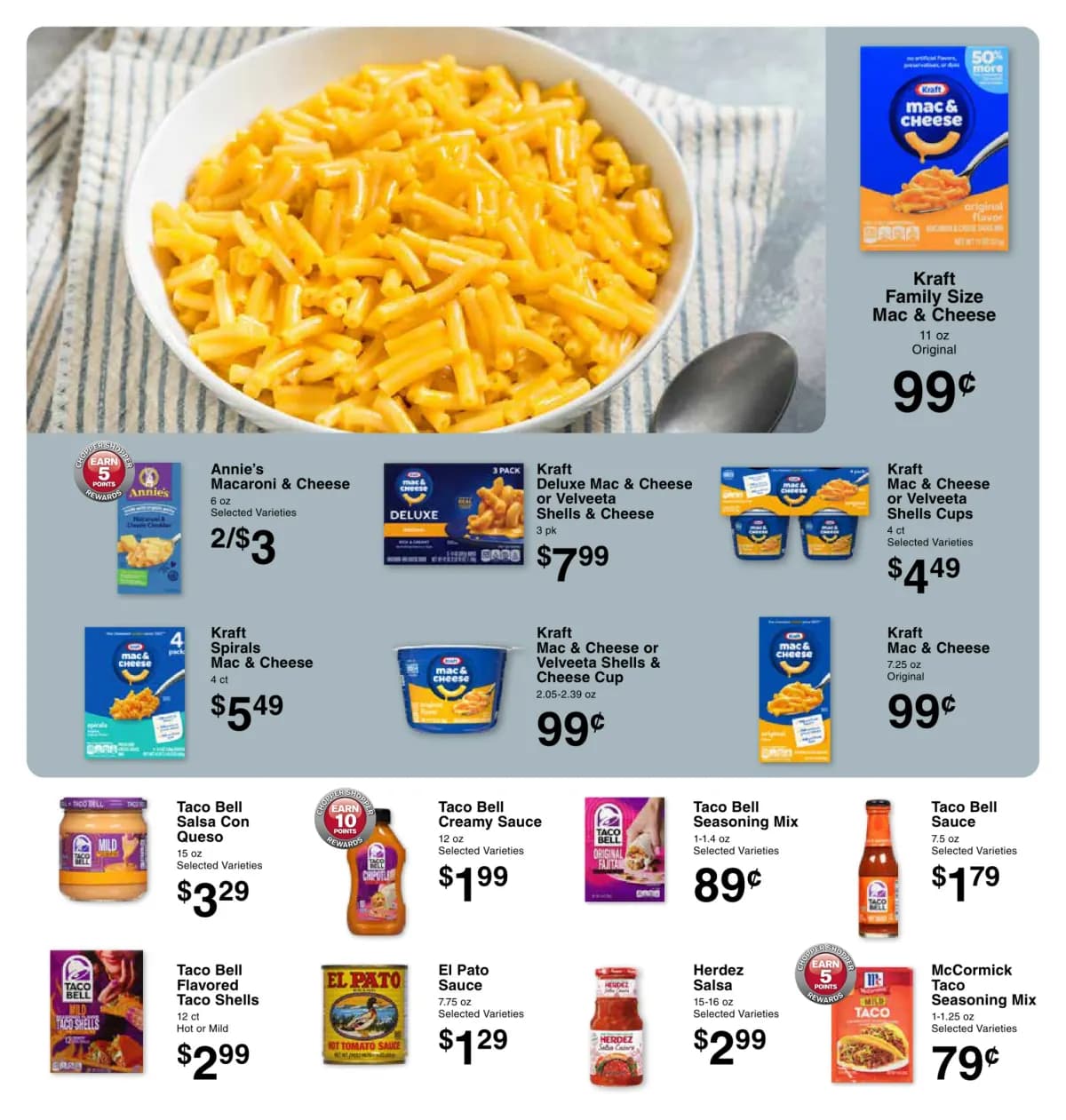 Price Chopper weekly ad page featuring mac and cheese
