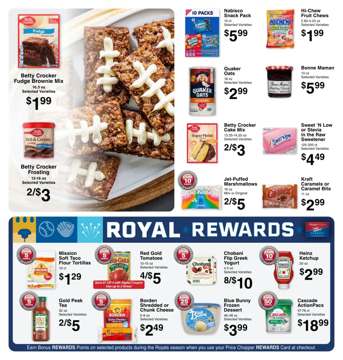 Price Chopper weekly ad page featuring brownies