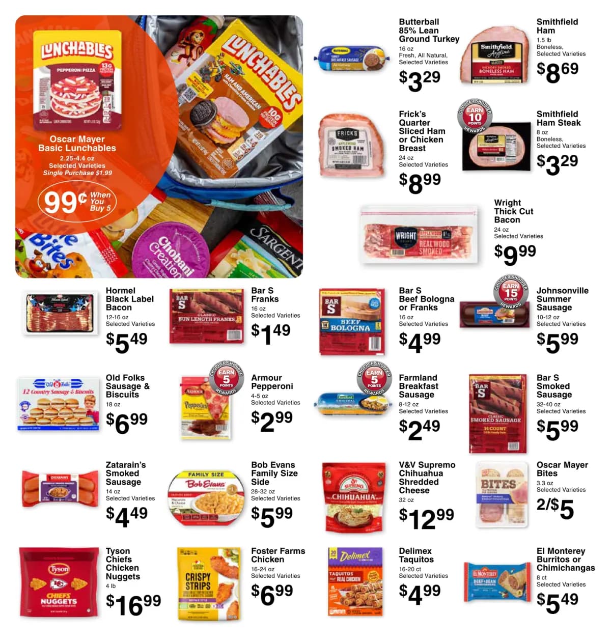 Price Chopper weekly ad page featuring Lunchables